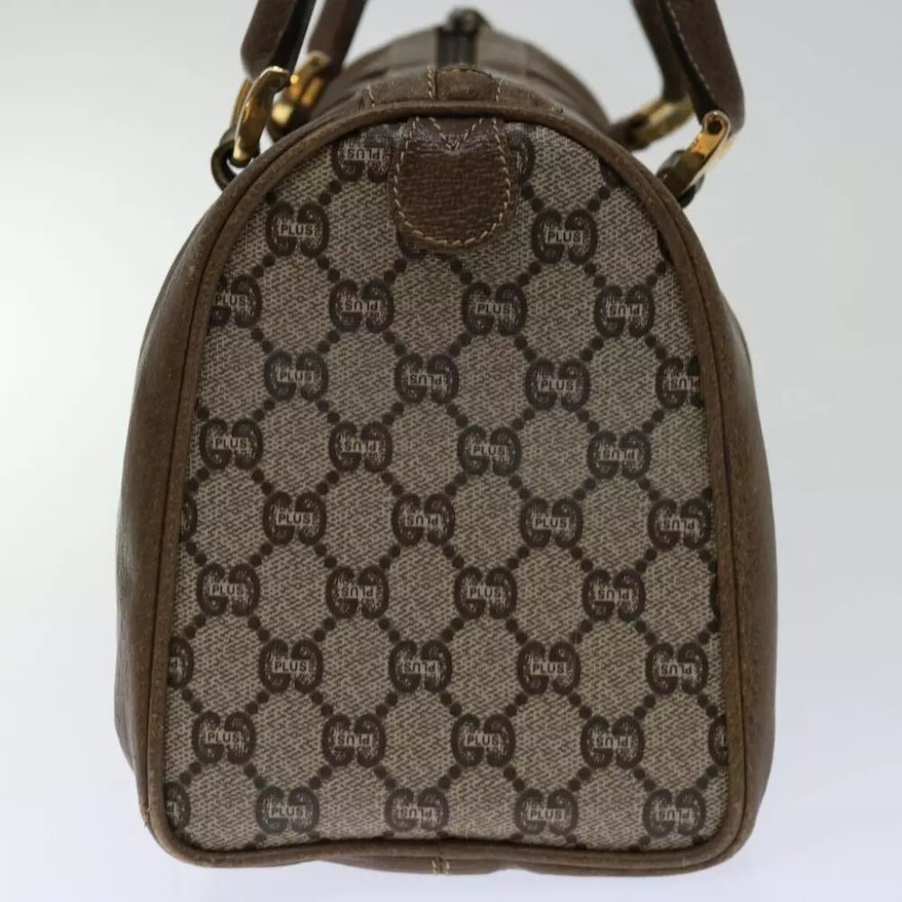 GUCCI GG PLUS Canvas Hand Bag PVC Beige Brown - Picture 7 of 7